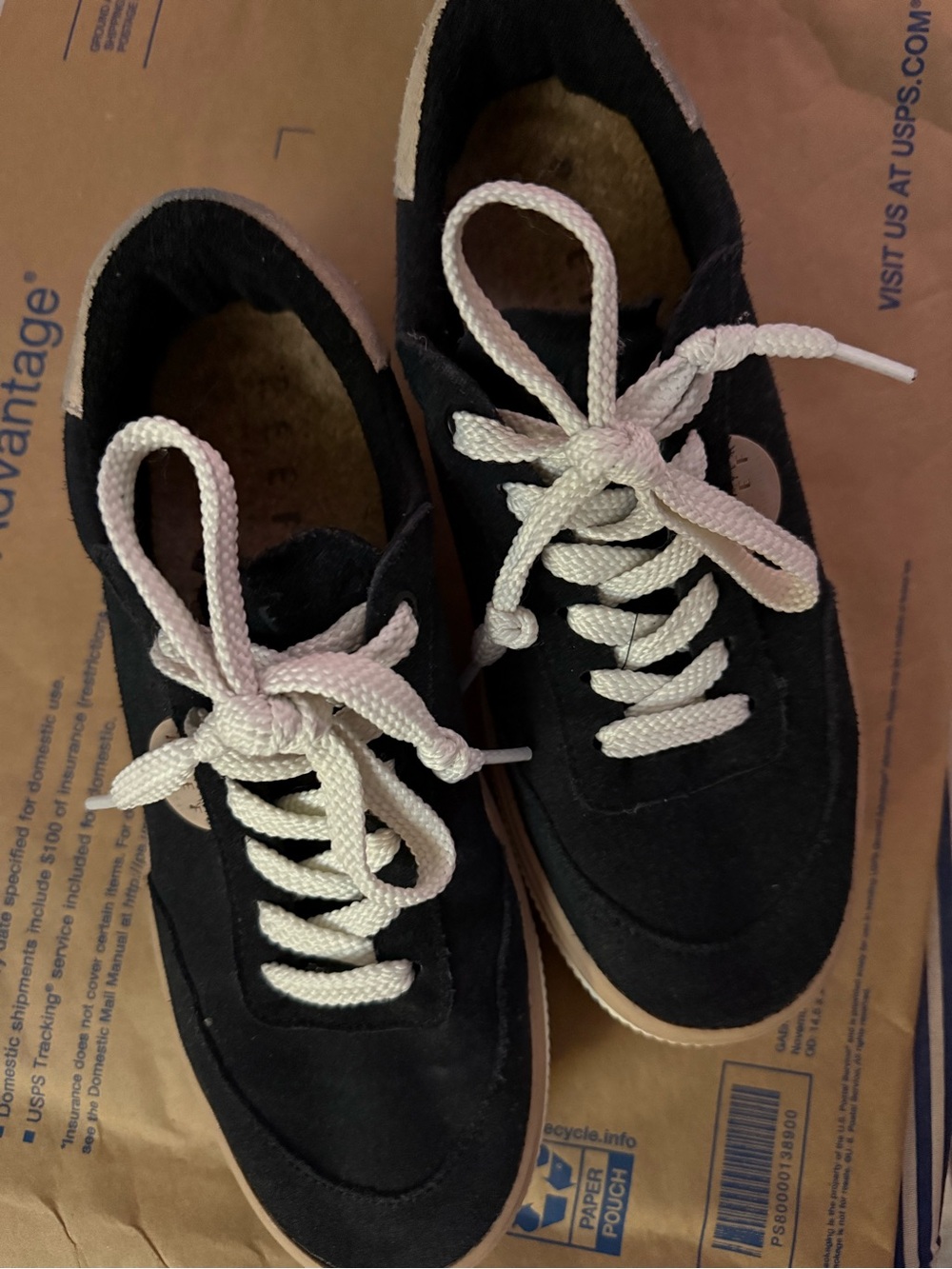 Reef Black Suede Sneakers with White Laces
